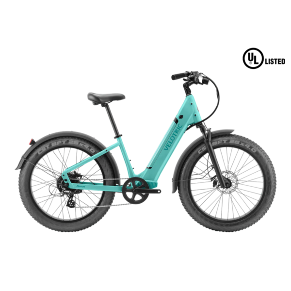 Nomad 1 Plus Electric Fat Tire Bike Velotric Cyan