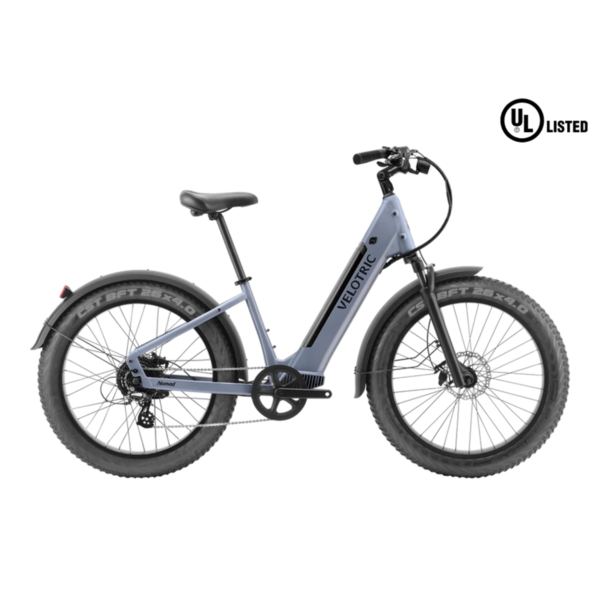 Nomad 1 Plus Electric Fat Tire Bike Velotric Indigo Gray