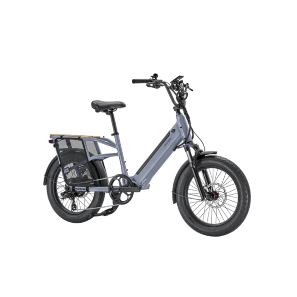 Velotric Go 1 Compact Utility E-Bike - Front Isometric Image Indigo Gray